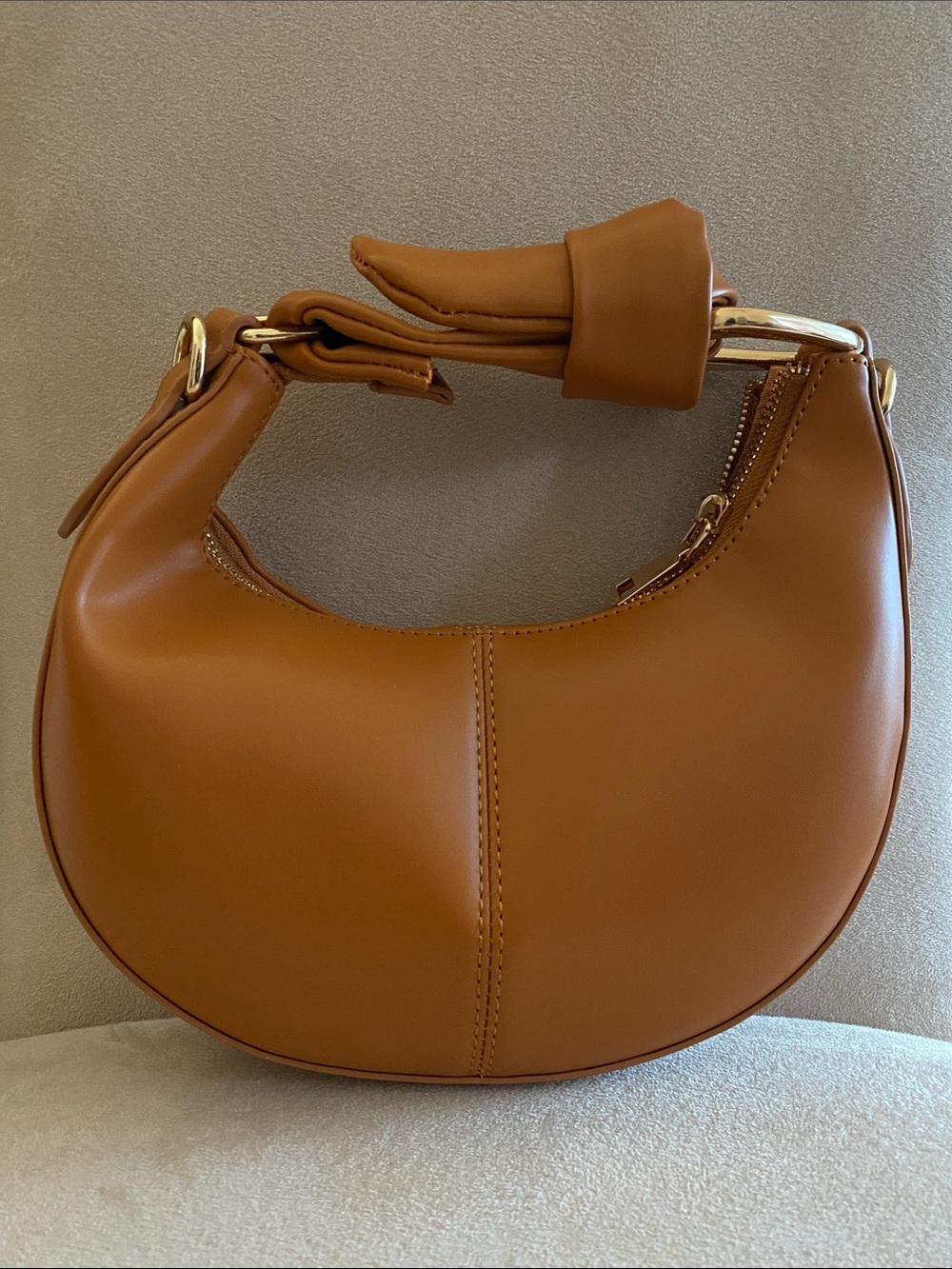 NWT Melie Bianco Mini Crescent Shoulder Bag Brown